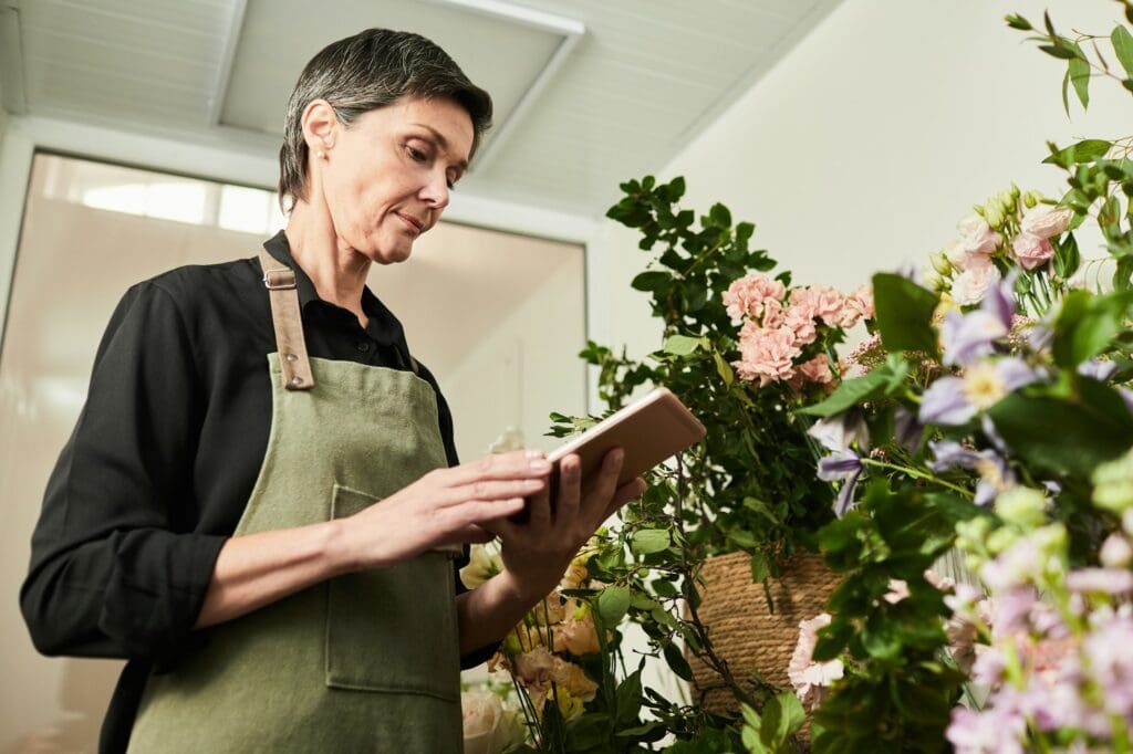 Florist Working in Shop